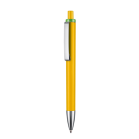 Kugelschreiber EXOS SOFT–apricot-gelb/Apfel-grün bedrucken, Art.-Nr. 07601_0201_4076