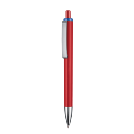 Kugelschreiber EXOS SOFT–signal-rot/azur-blau bedrucken, Art.-Nr. 07601_0601_1300