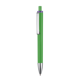 Kugelschreiber EXOS SOFT–Apfel-grün/violett bedrucken, Art.-Nr. 07601_4076_0903